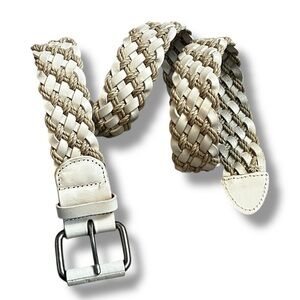 Vintage Gap Belt Braided White Beige Medium